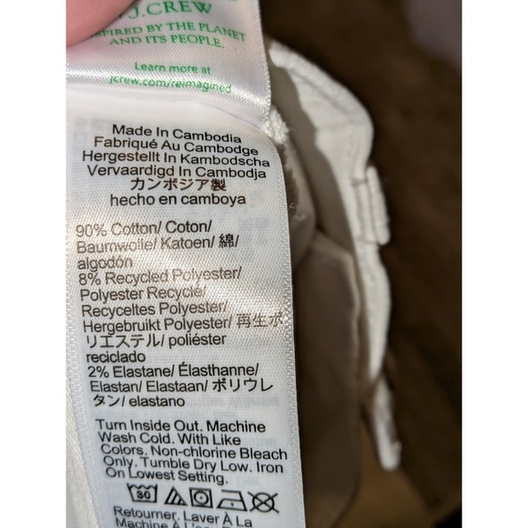 J.Crew Mid-Rise Flare Crop White Jeans Raw Hem Signature Stretch Sz 25 NWT $118 - Picture 12 of 12